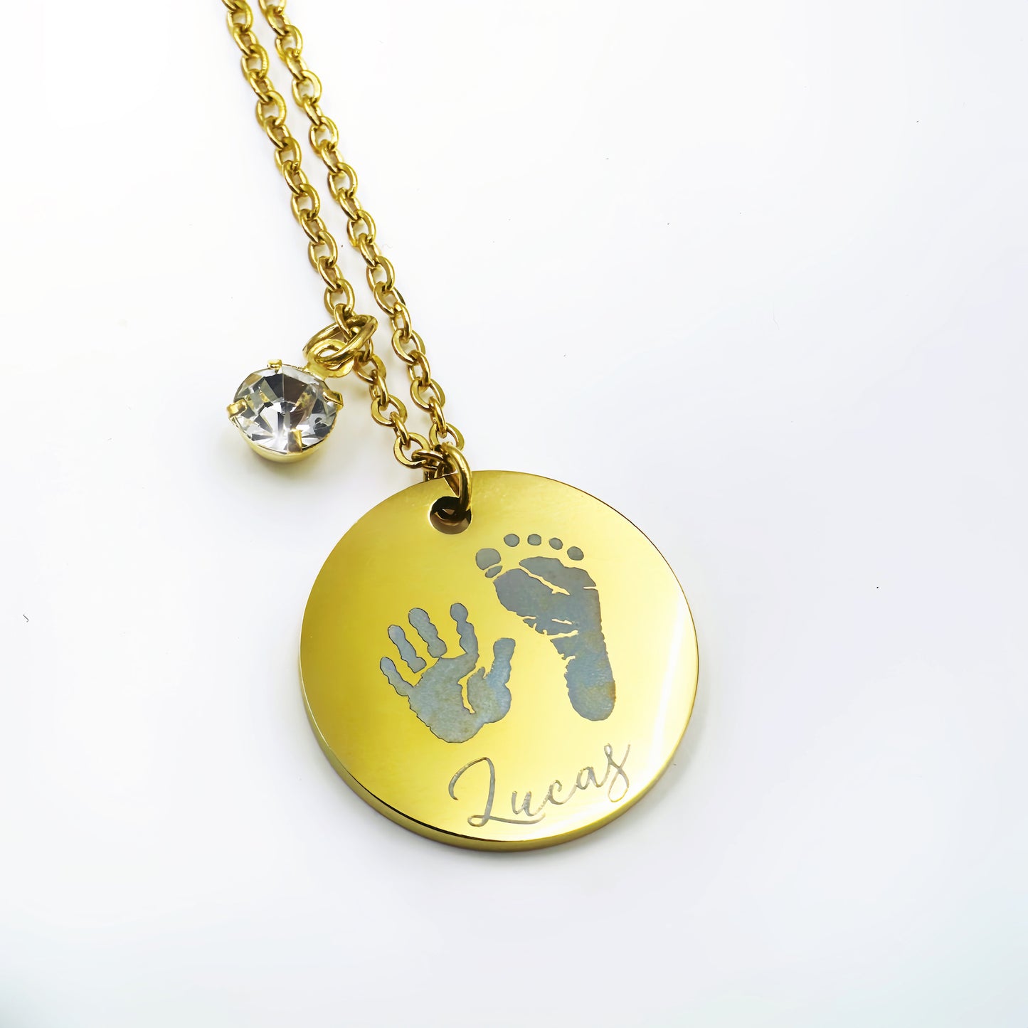 Kid Hand Print and Foot Print Necklaces