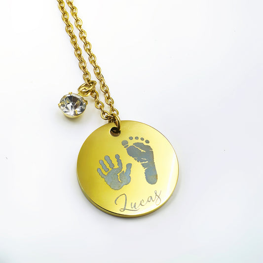 Kid Hand Print and Foot Print Necklaces