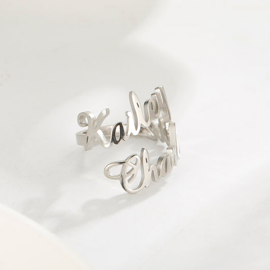 Full Silver Name Ring